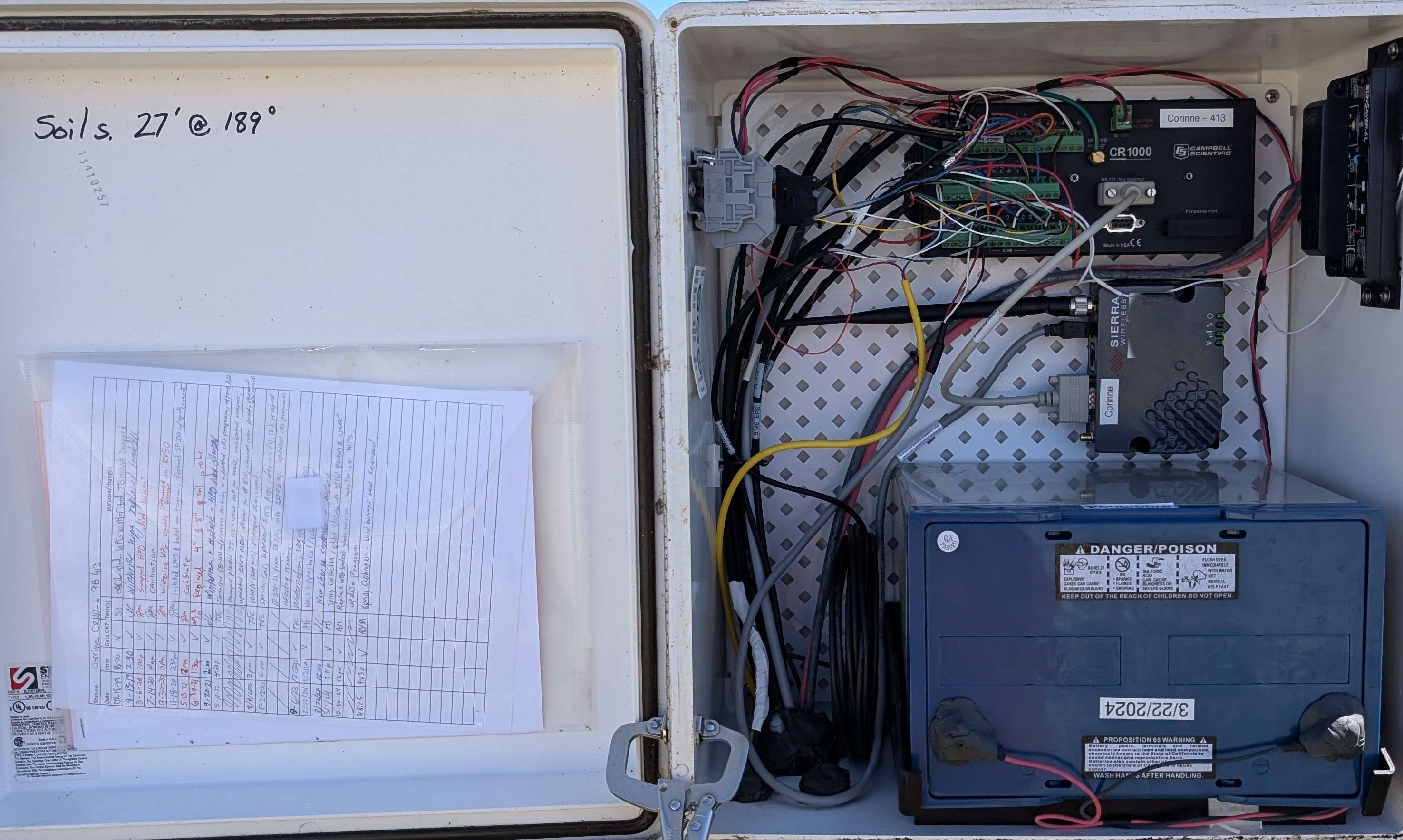 Inside of site box showing documentation papers.
